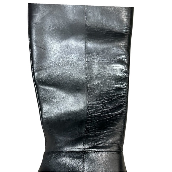 Schutz Mikki Leather Over The Knee Block Up Black Leather Boots Size 7 - Picture 10 of 14